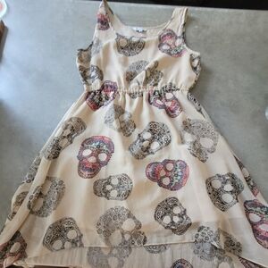 Skull Pattern Groggy Dress - Beige